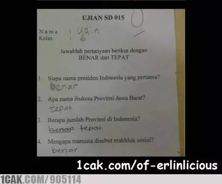 Jawaban lucu tak bisa disalahkan © berbagai sumber