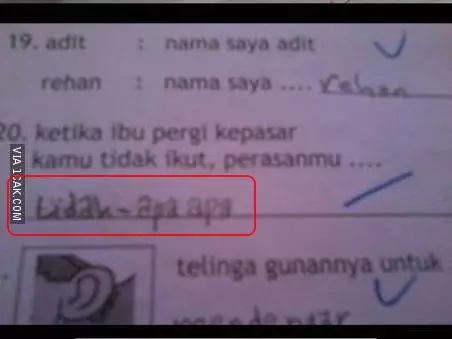 Jawaban lucu tak bisa disalahkan © berbagai sumber