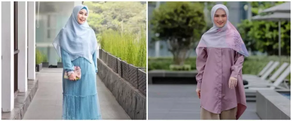 gaya berhijab Anisa Rahma vs Melody © 2021 brilio.net