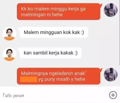 chat lucu dengan admin call center Berbagai sumber