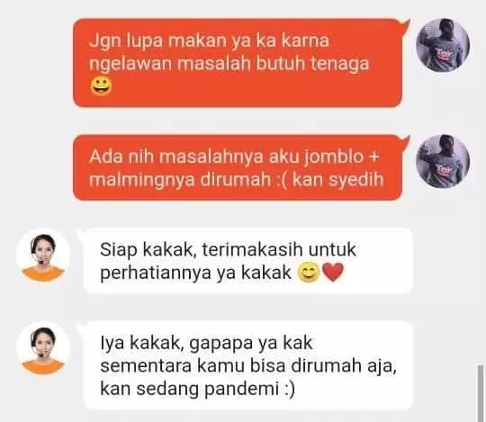 chat lucu dengan admin call center Berbagai sumber