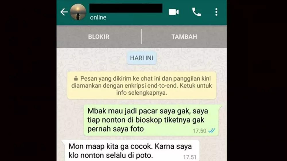 chat cowok nembak cewek endingnya ngenes Berbagai sumber