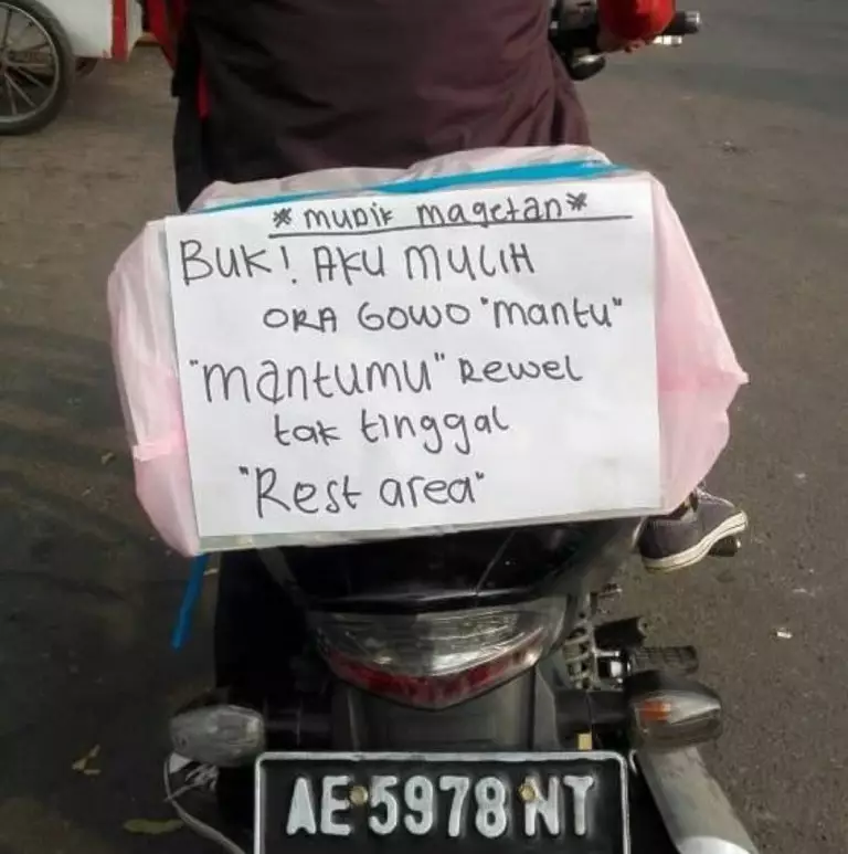 tulisan pemudik untuk orang tua © 2021 brilio.net