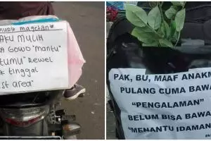 10 Tulisan lucu di motor pemudik untuk orang tua di kampung, kocak pol
