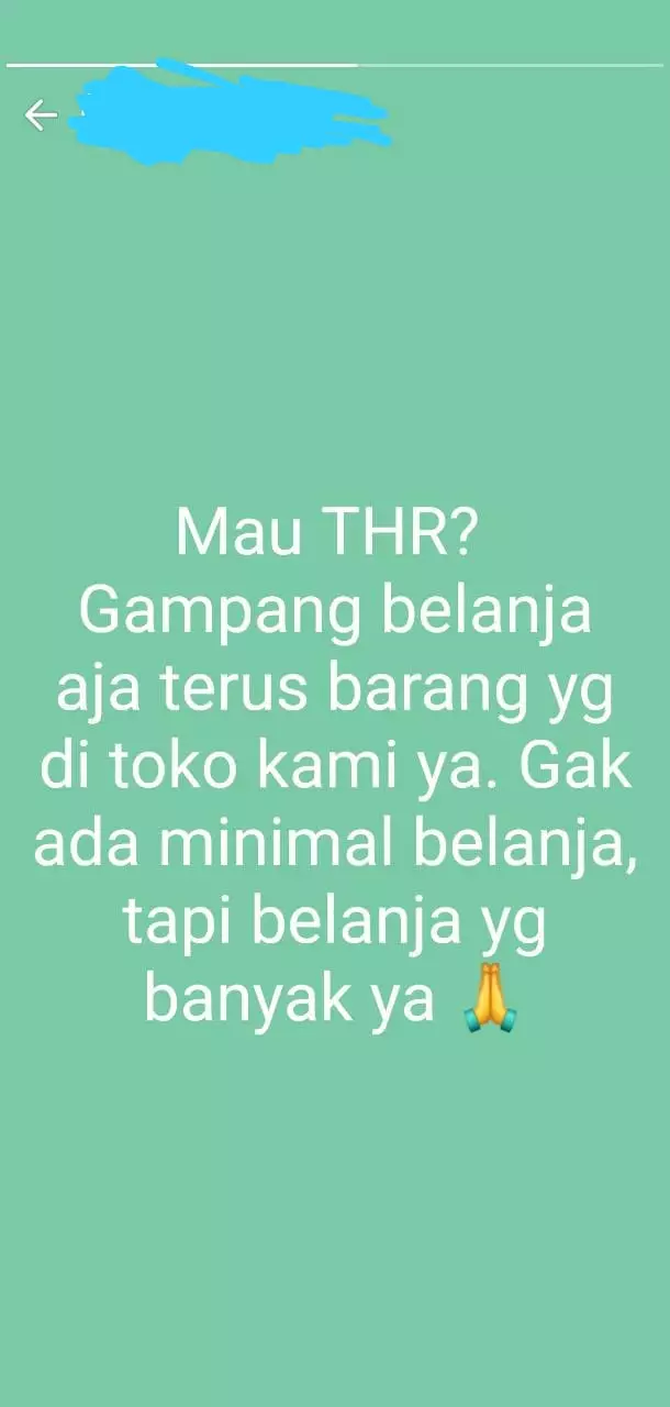 status WA seller kasih THR Berbagai sumber