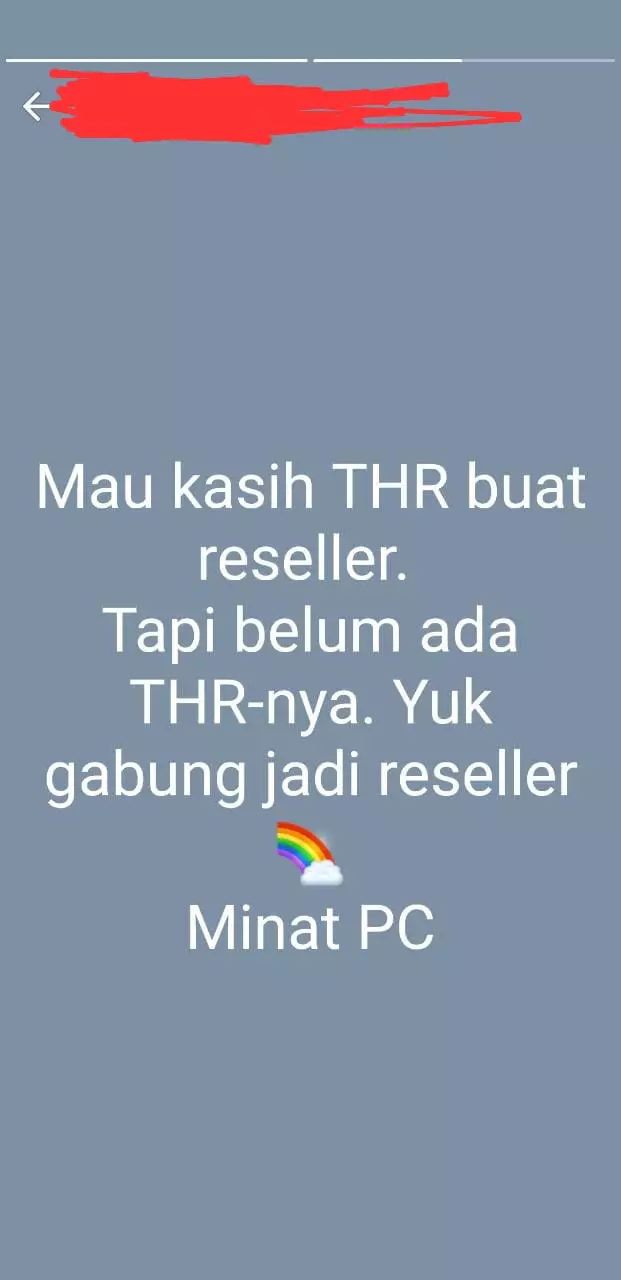 status WA seller kasih THR Berbagai sumber