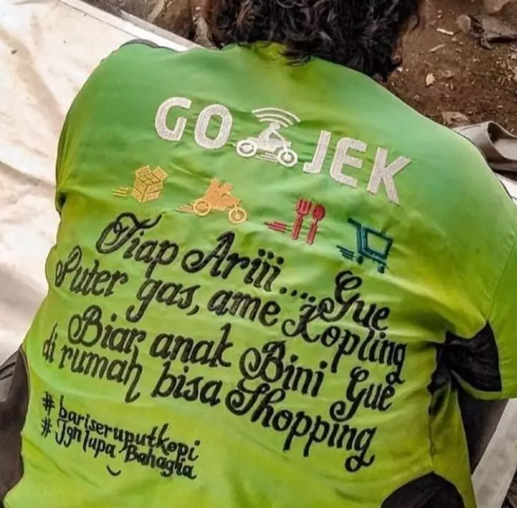 tulisan bijak driver ojek online © 2021 brilio.net