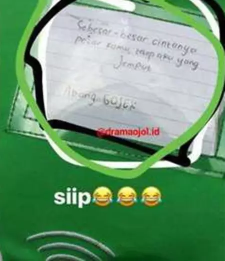 tulisan bijak driver ojek online © 2021 brilio.net