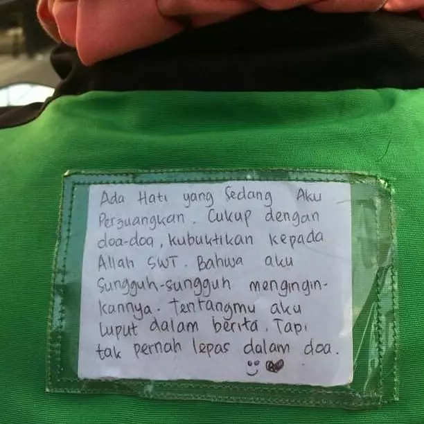 tulisan bijak driver ojek online © 2021 brilio.net