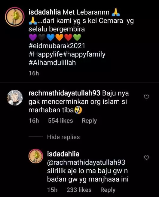 baju lebaran isda dikritik © Instagram