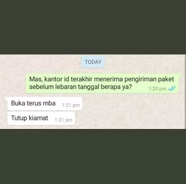 chat lucu dengan jasa kirim paket Berbagai sumber