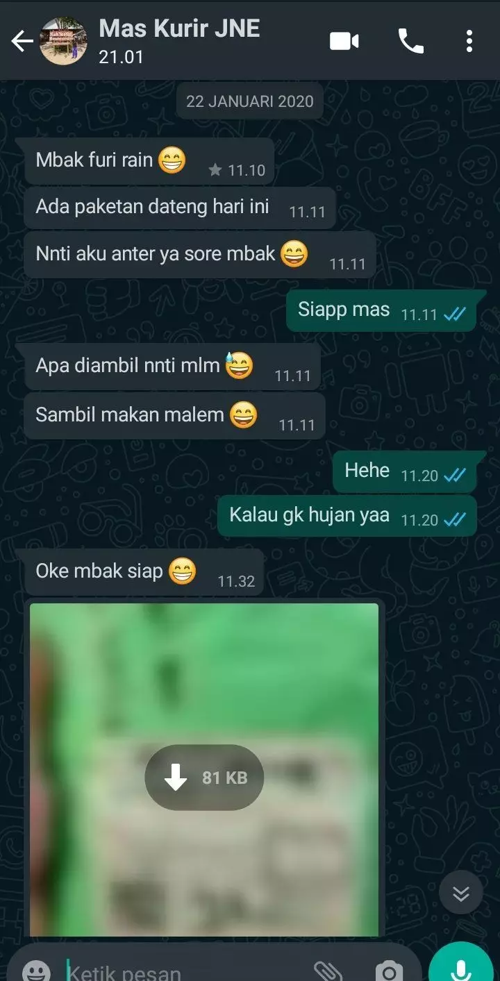 chat lucu dengan jasa kirim paket Berbagai sumber