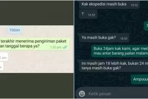 8 Chat lucu dengan jasa kirim paket ini bikin tepuk jidat
