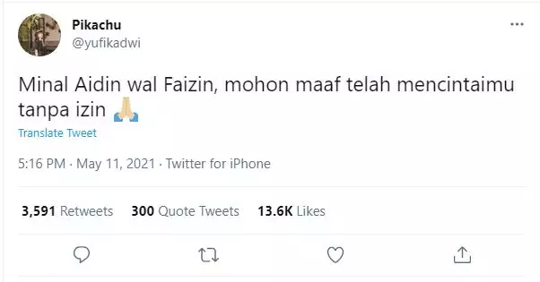 cuitan kocak selamat lebaran © 2021 Twitter