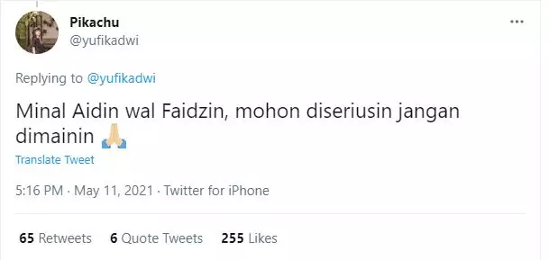 cuitan kocak selamat lebaran © 2021 Twitter