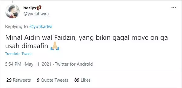 cuitan kocak selamat lebaran © 2021 Twitter