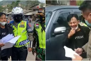 6 Momen Epy Kusnandar diperiksa polisi di pos penyekatan, tuai pujian