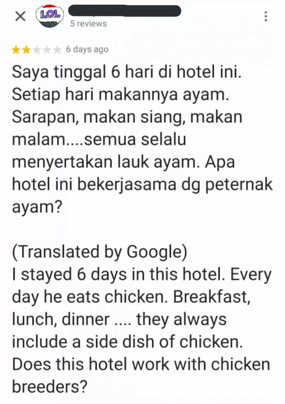 review nginap di hotel © Twitter
