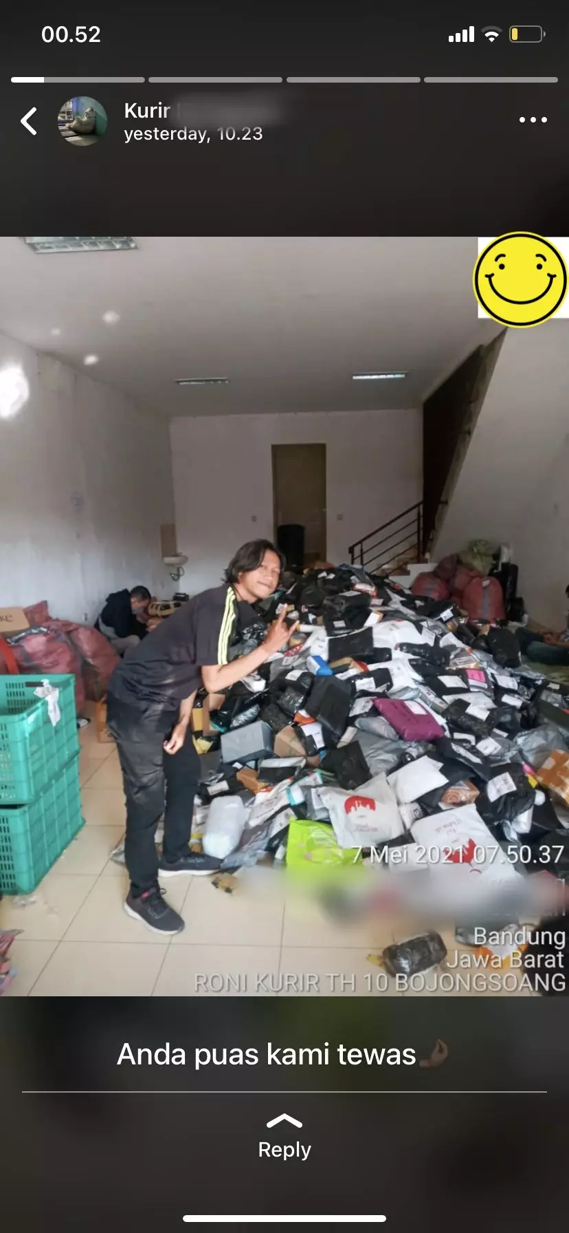 Status WA kurir pas bekerja © berbagai sumber