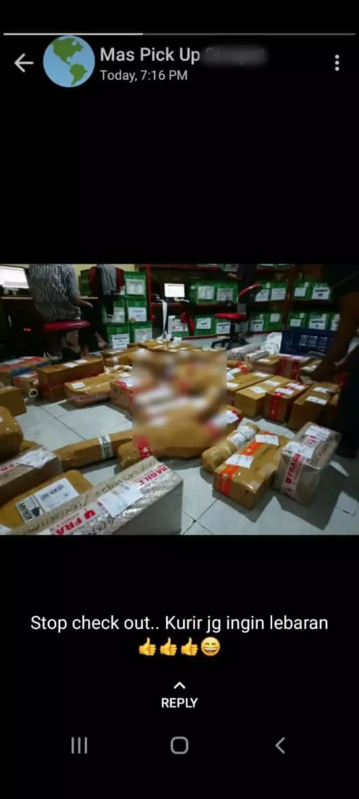 Status WA kurir pas bekerja © berbagai sumber