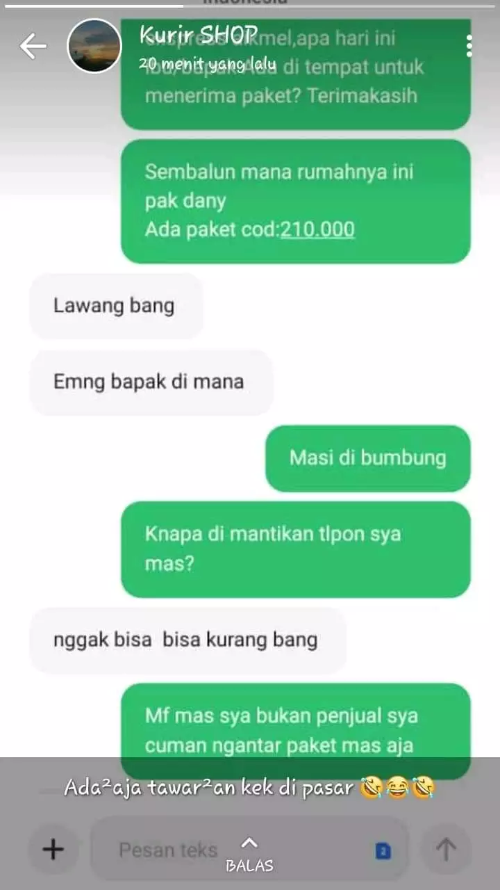 Status WA kurir pas bekerja © berbagai sumber