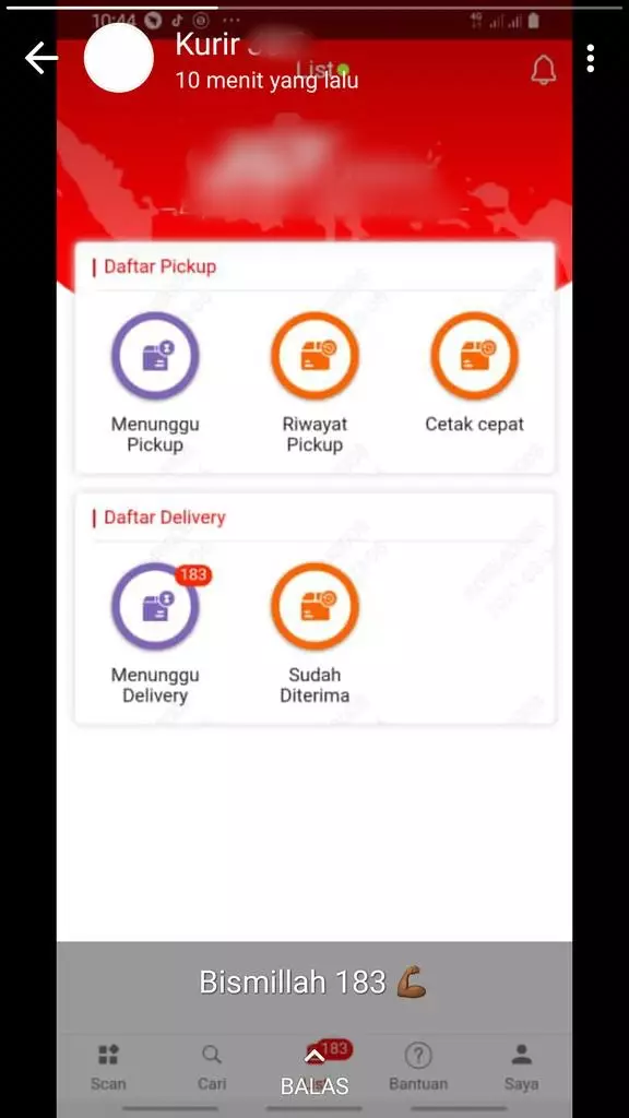 Status WA kurir pas bekerja © berbagai sumber