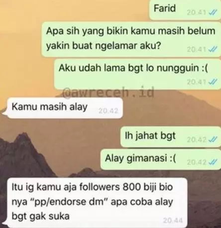 chat lucu terlalu jujur Berbagai sumber
