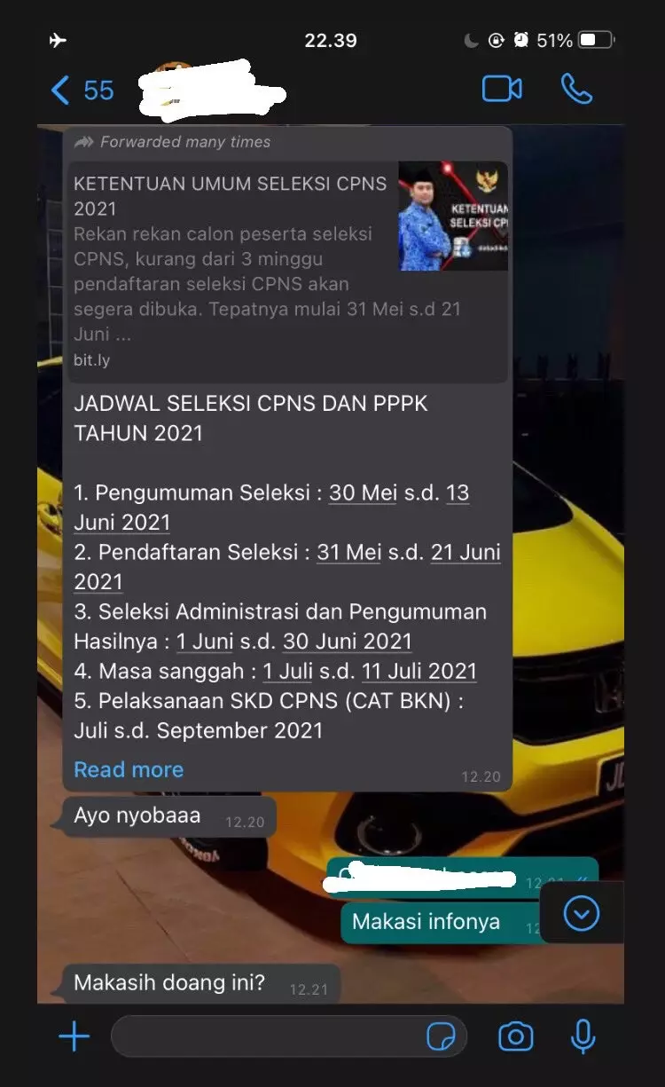 Balasan chat pas ortu ngode daftar CPNS © berbagai sumber Balasan chat pas ortu ngode daftar CPNS © berbagai sumber