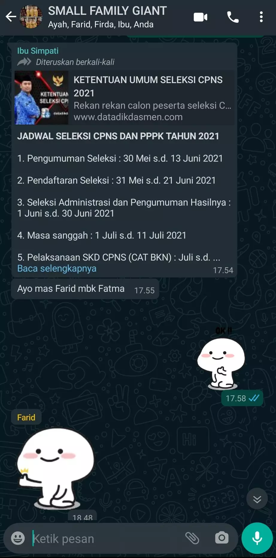 Balasan chat pas ortu ngode daftar CPNS © berbagai sumber Balasan chat pas ortu ngode daftar CPNS © berbagai sumber