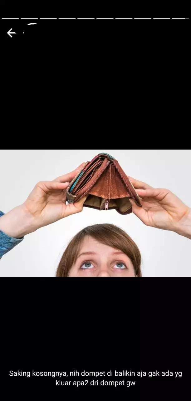 status lucu dompet kosong Berbagai sumber