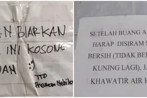 10 Tulisan lucu pemberitahuan di kamar mandi kos ini bikin ngelus dada