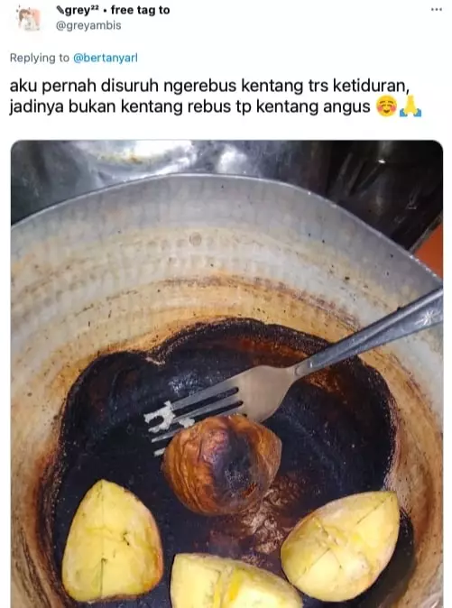 Momen lupa kalau lagi masak © Twitter Momen lupa kalau lagi masak © Twitter