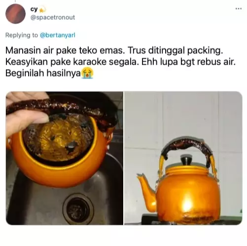 Momen lupa kalau lagi masak © Twitter Momen lupa kalau lagi masak © Twitter