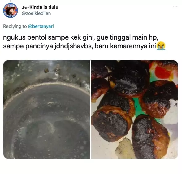 Momen lupa kalau lagi masak © Twitter Momen lupa kalau lagi masak © Twitter