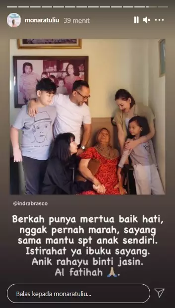 ibunda indra brasco meninggal dunia © 2021 Instagram