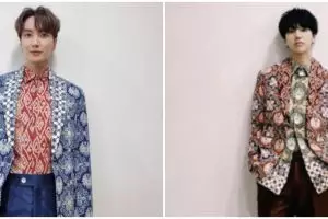 Leeteuk dan Yesung Super Junior pakai batik rancangan Ridwan Kamil
