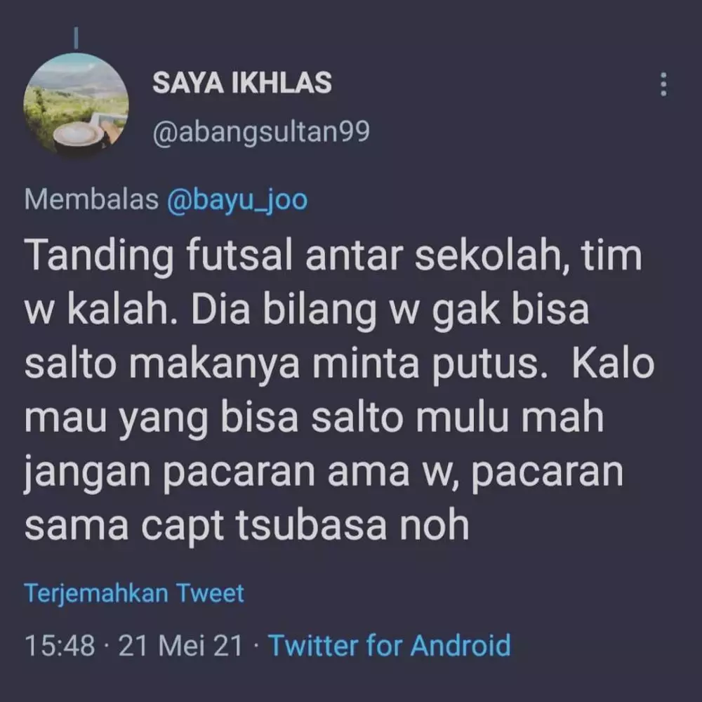 cuitan alasan putus cinta absurd Twitter