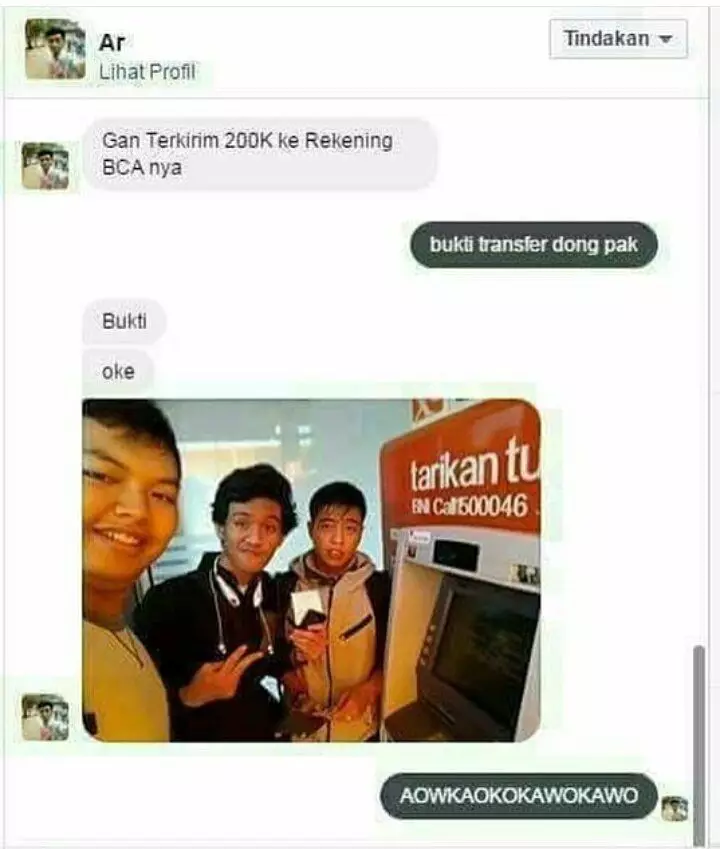 Chat kirim bukti transfer © berbagai sumber