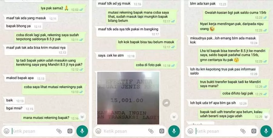 Chat kirim bukti transfer © berbagai sumber