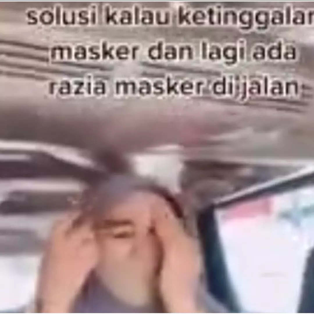 Viral solusi ala emak-emak kalau lupa bawa masker, kocak abis