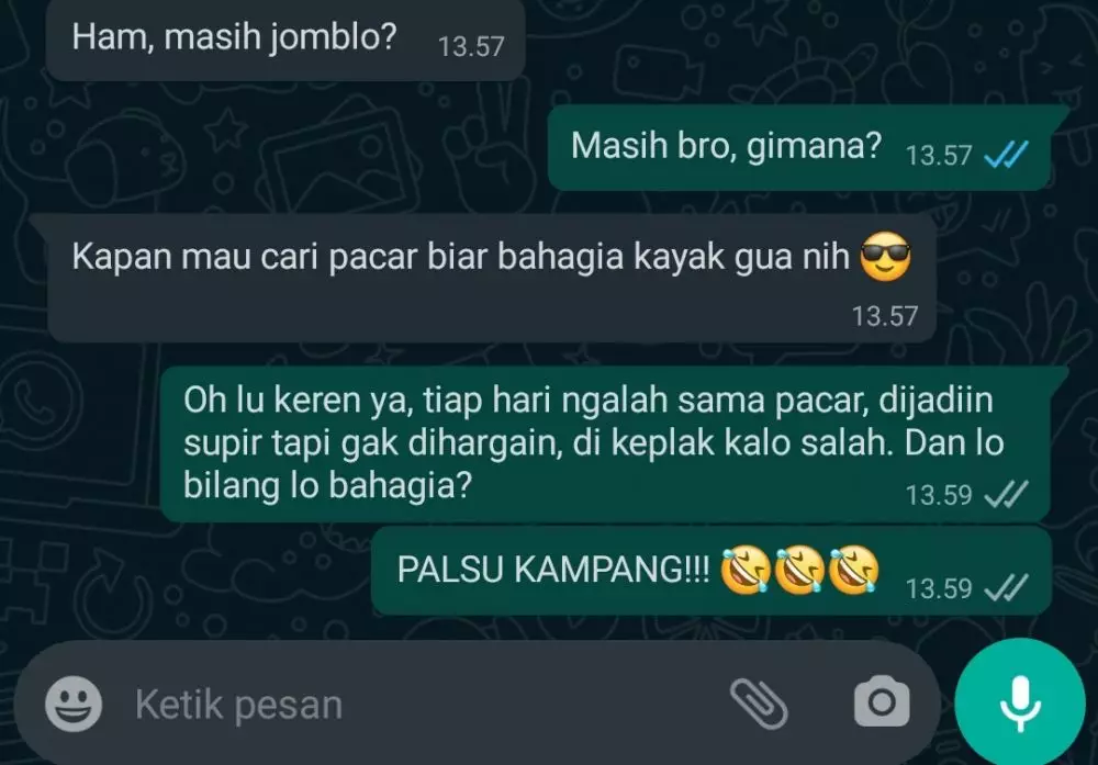 chat lucu balasan orang dikatain Berbagai sumber