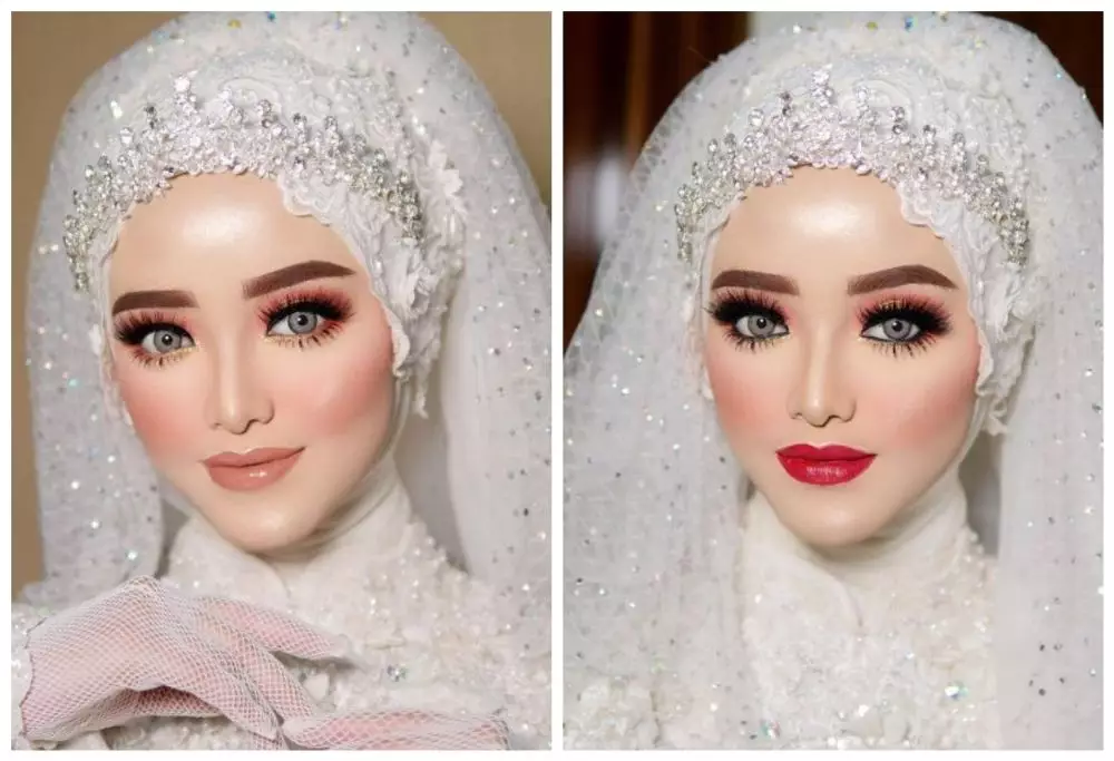 riasan pengantin wanita pucat © Instagram/@khadijahazzahra_makeup