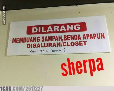 Spanduk dan papan WC umum © berbagai sumber