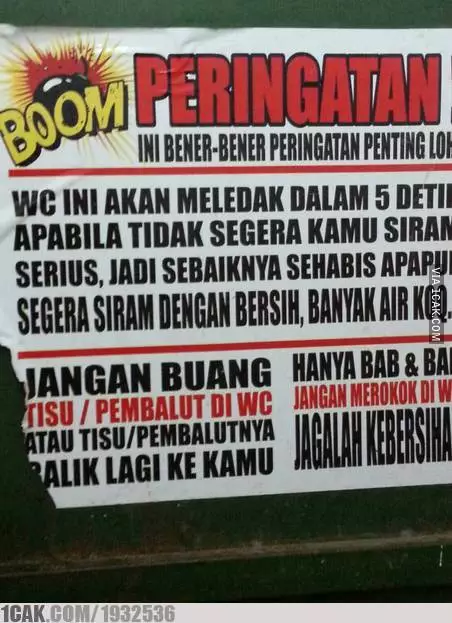 Spanduk dan papan WC umum © berbagai sumber