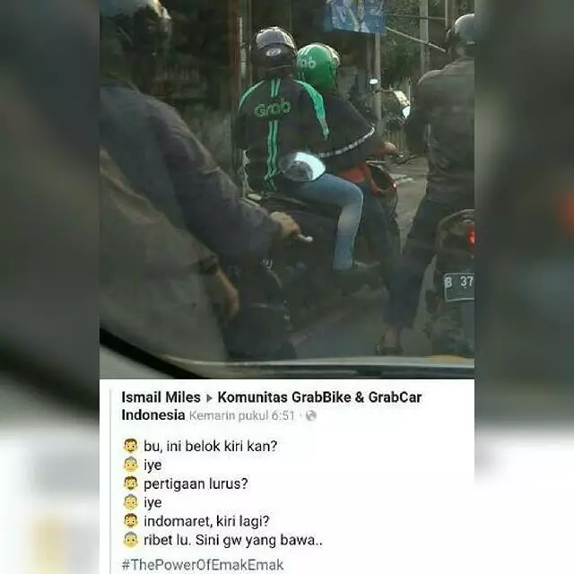 Kelakuan penumpang dan driver ojol © Instagram