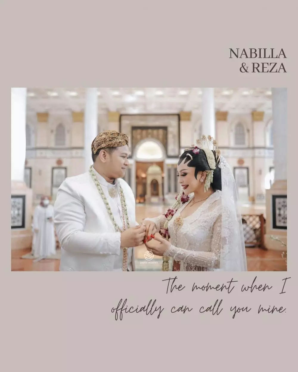 Momen pernikahan Nabilla Gomes dan Muhammad Reza Instagram
