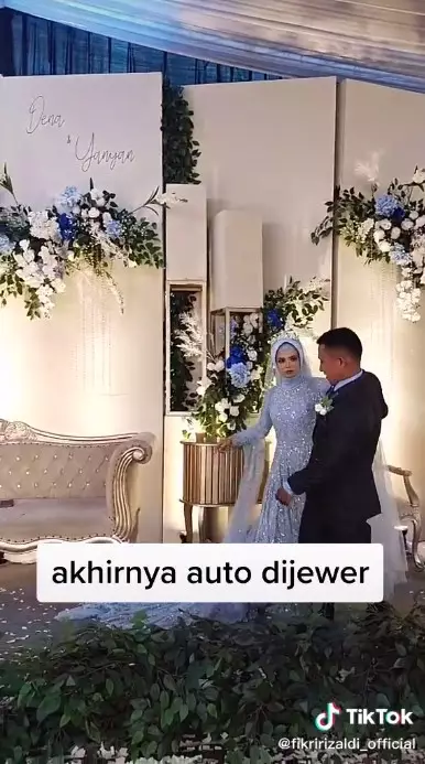 Viral mempelai pria joget dengan biduan TikTok @fikririzaldi_official
