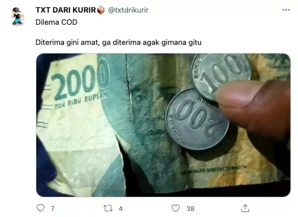 Curhatan kurir tentang paket COD © Twitter Curhatan kurir tentang paket COD © Twitter