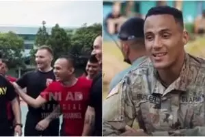 TNI beri rendang dan durian pada tentara AS, ekspresinya tak terduga