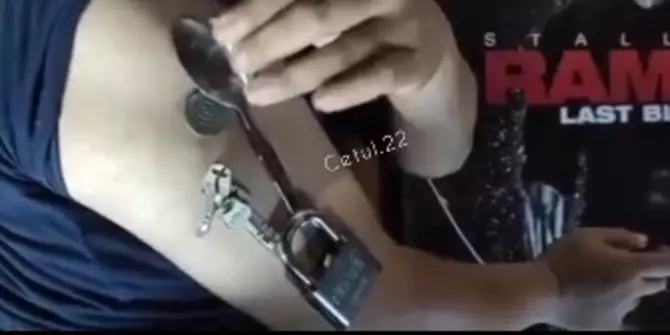 viral video bisa tempel besi di lengan Berbagai sumber